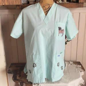 Moby XS dog pug scrubs top